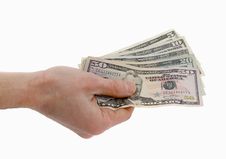 Hand Holding Banknotes Stock Images