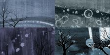 Dark And Cold Grunge Banners Stock Images