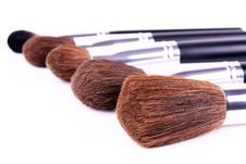 Five Brushes For Makeup Royalty Free Stock Images Five Brushes For Makeup Royalty Free Stock Images