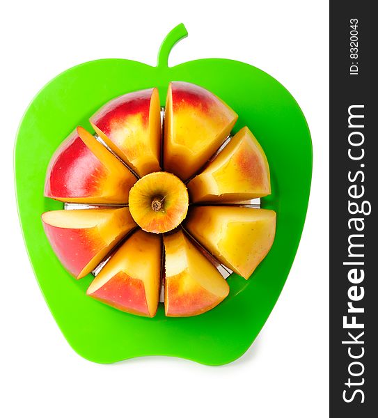 Red apple isolated on white. Clipping path included