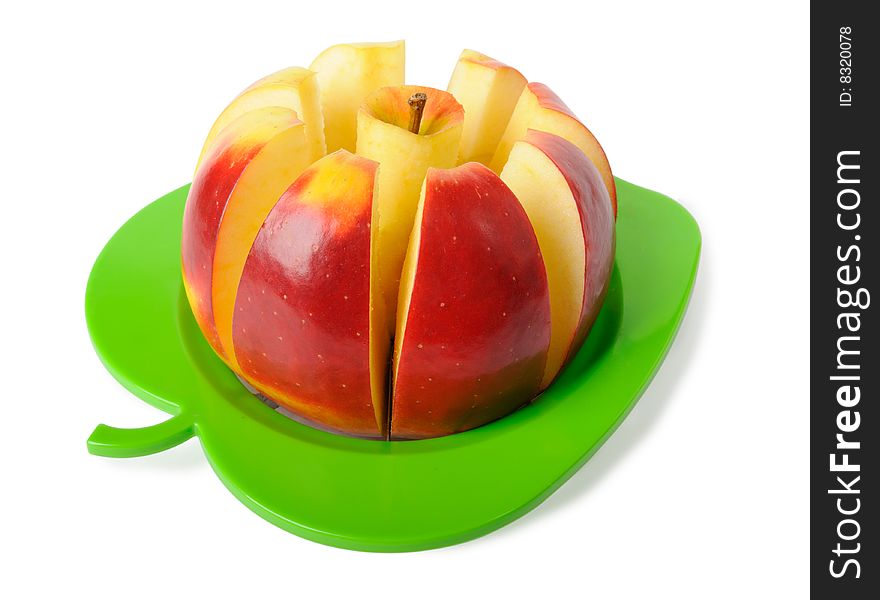 Red apple isolated on white. Clipping path included