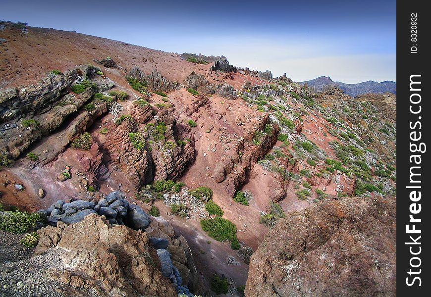 Volcano land of  La Palma, Canaries Islands. Volcano land of  La Palma, Canaries Islands