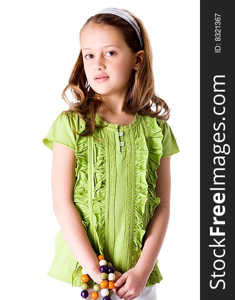 Young brunette child posing in different clothes. Young brunette child posing in different clothes