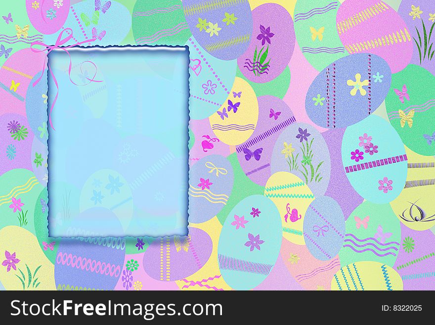 Pastel Easter egg illustration with copy space. Pastel Easter egg illustration with copy space.