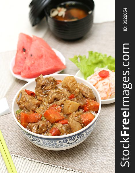 Prepared And Delicious Japanese Food-beef Rice