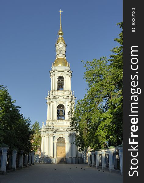 Church bell tower in St. Petersburg, Russia. Church bell tower in St. Petersburg, Russia