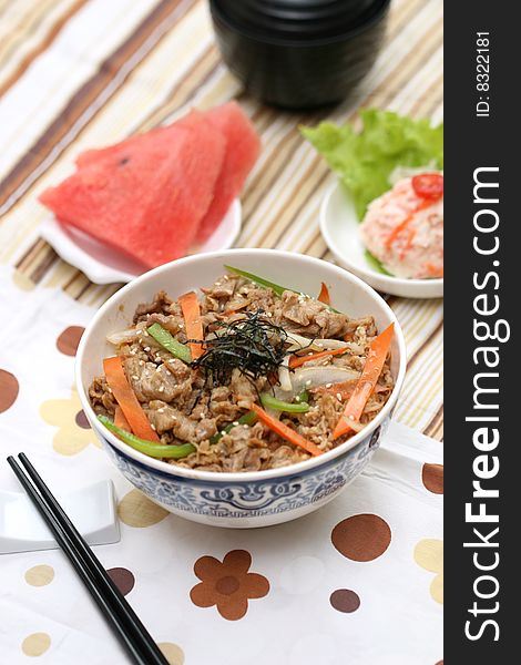 Prepared And Delicious Japanese Food-beef Rice