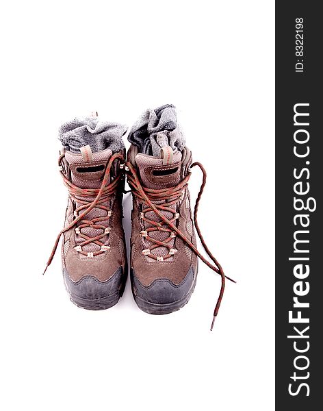 Men hiking shoe isolated on white background