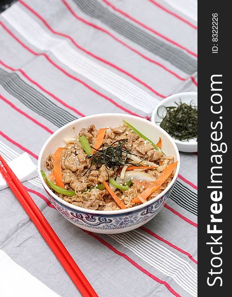 Prepared And Delicious Japanese Food-beef Rice
