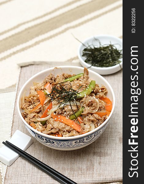 Prepared And Delicious Japanese Food-beef Rice