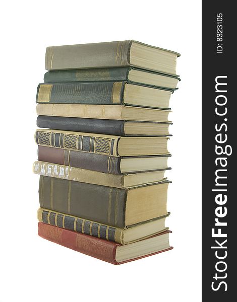 Stack of books isolaited on a white background