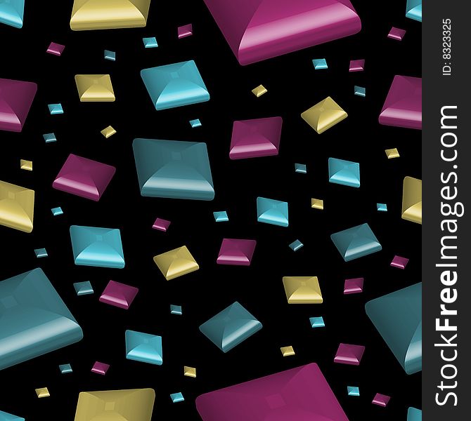 A seamless abstract background with whimsical colored 'hard candy' squares - vector illustration