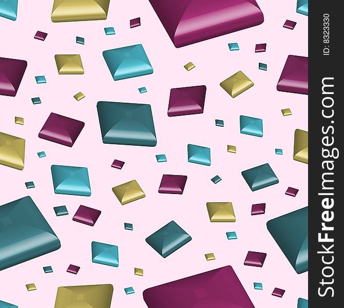 A seamless abstract background with whimsical colored 'hard candy' squares - vector illustration