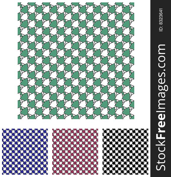 These are 4 different colored seamless abstract tile background - Vector illustrations. These are 4 different colored seamless abstract tile background - Vector illustrations