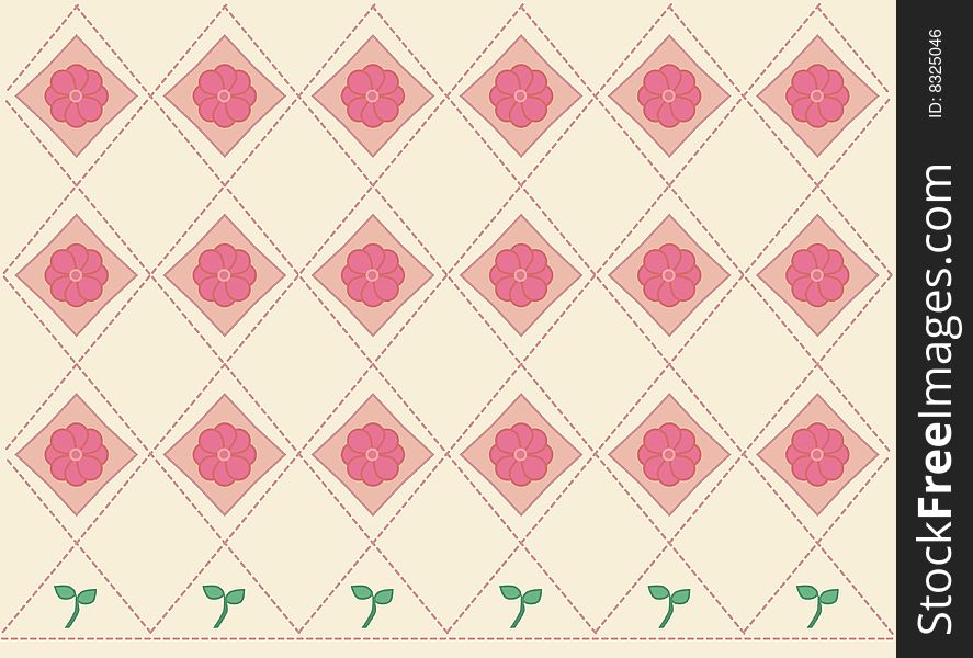 Vector background pattern design of flowers & leaves. Vector background pattern design of flowers & leaves