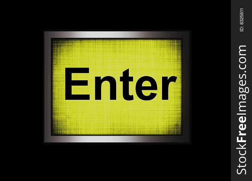 Enter key in yellow on black