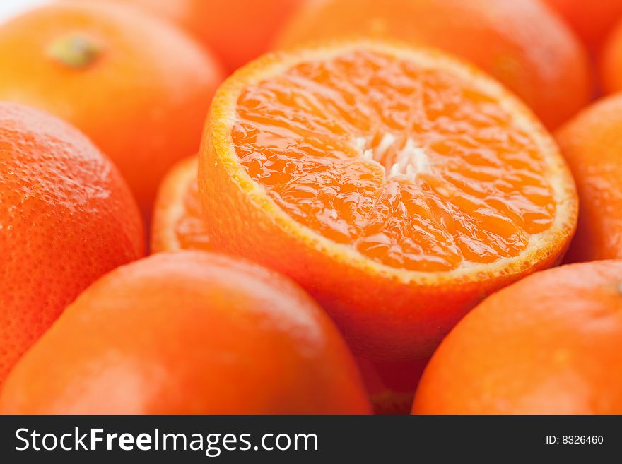 Closeup of ripe mandarins background