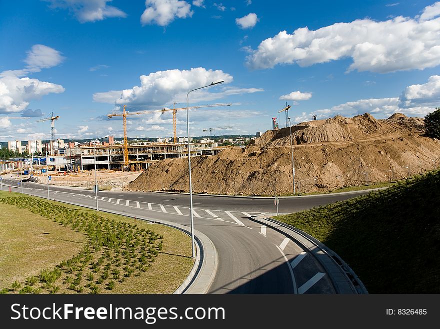 New building construction site. Vilnius, Lithuania