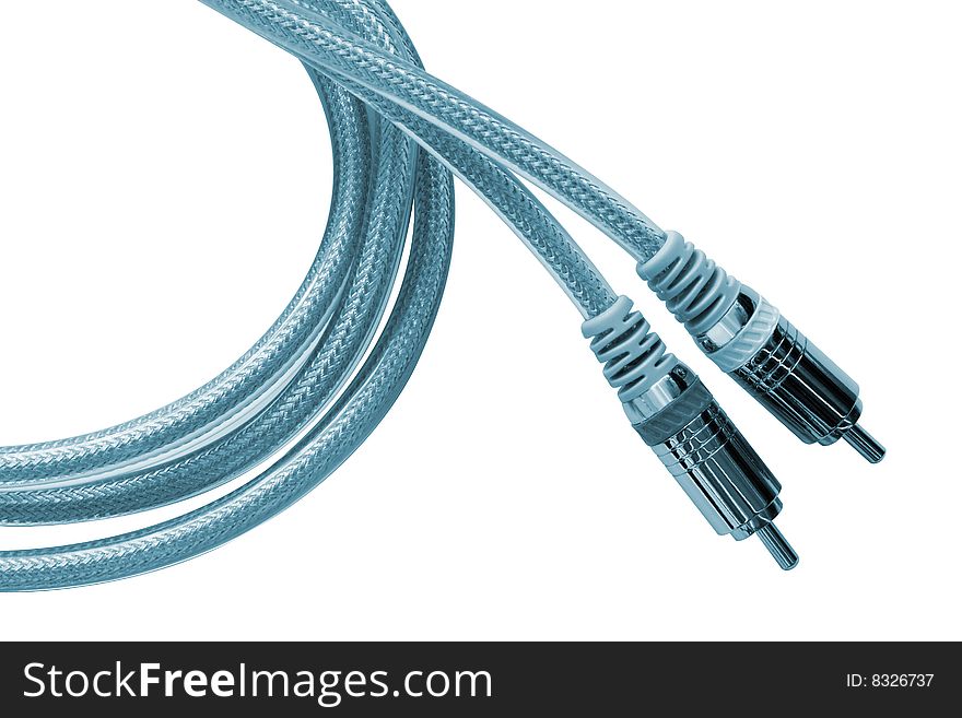 Blue cables for connections. File include clipping path.