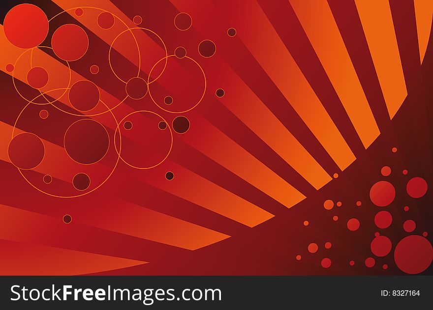 Circle abstract orange dark background