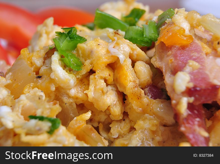 Scrambled  Egg With Sausage And Onion