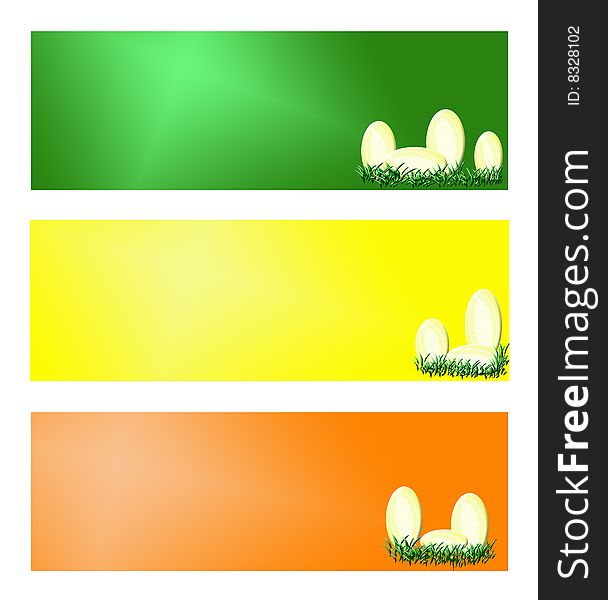 Easter banners, easter still life with eggs