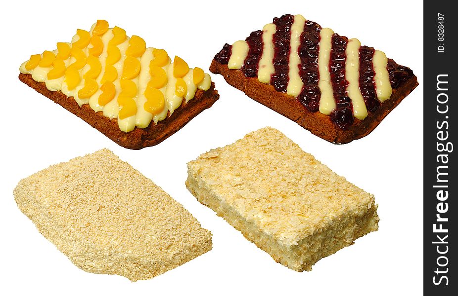 Collection Of Four Cake With Clipping Path