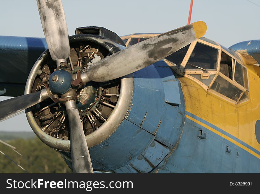 Motor and engine of beautiful biplaneplane AN-2. Motor and engine of beautiful biplaneplane AN-2