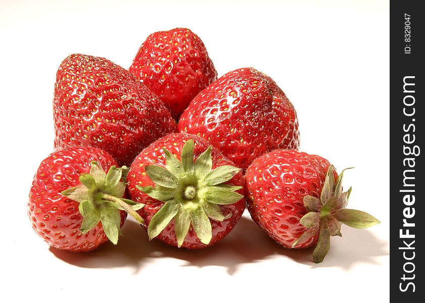 Strawberries And Pure White Background