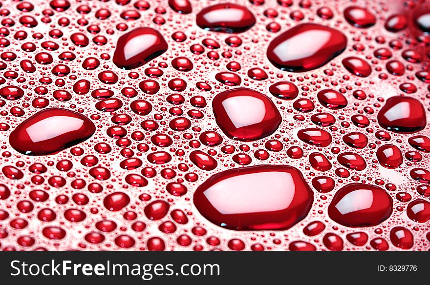 Beautiful red drops of water