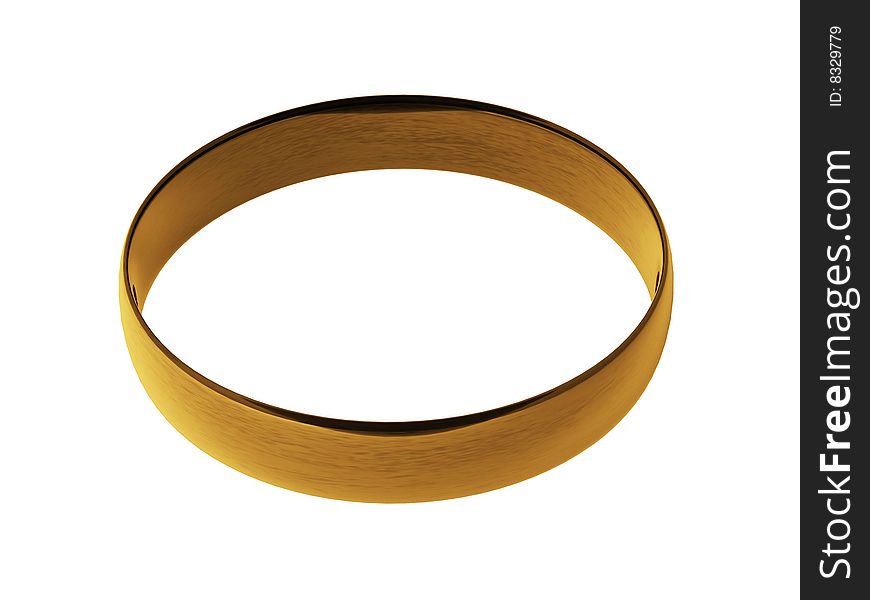 3d golden wedding ring isolated