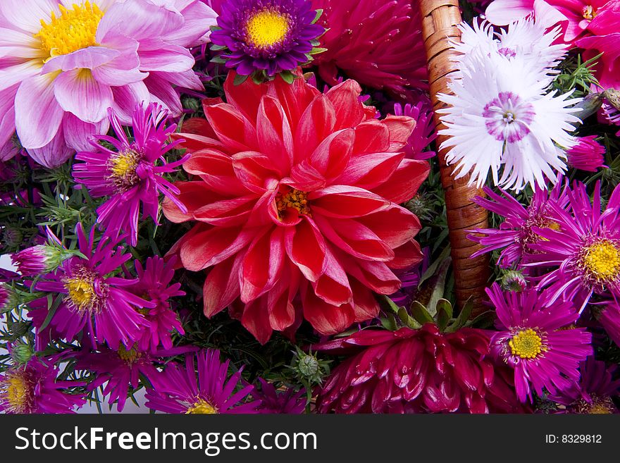 Picture of the basket of flowers