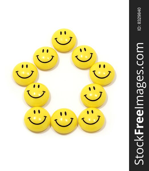 Symbol Of A House Made Of Yellow Smileys