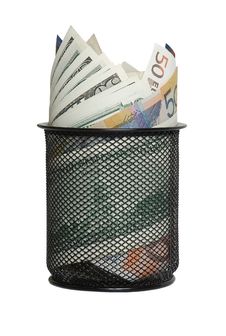 Basket Of Currencies Stock Images