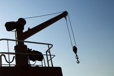 Boat Crane With Hook Stock Photo Boat Crane With Hook Stock Photo