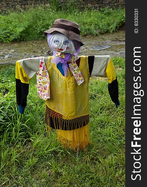 Scarecrow for the birds. Parody