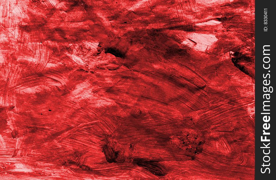 Rough textured red crumpled paper with brushstrokes. Rough textured red crumpled paper with brushstrokes