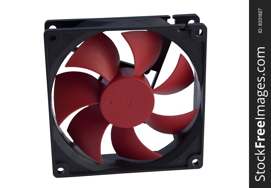 The fan for the case on a white background. The fan for the case on a white background