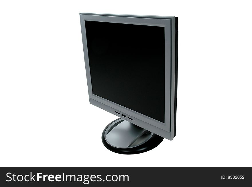 Dark Grey Lcd Computer Monitor Over White