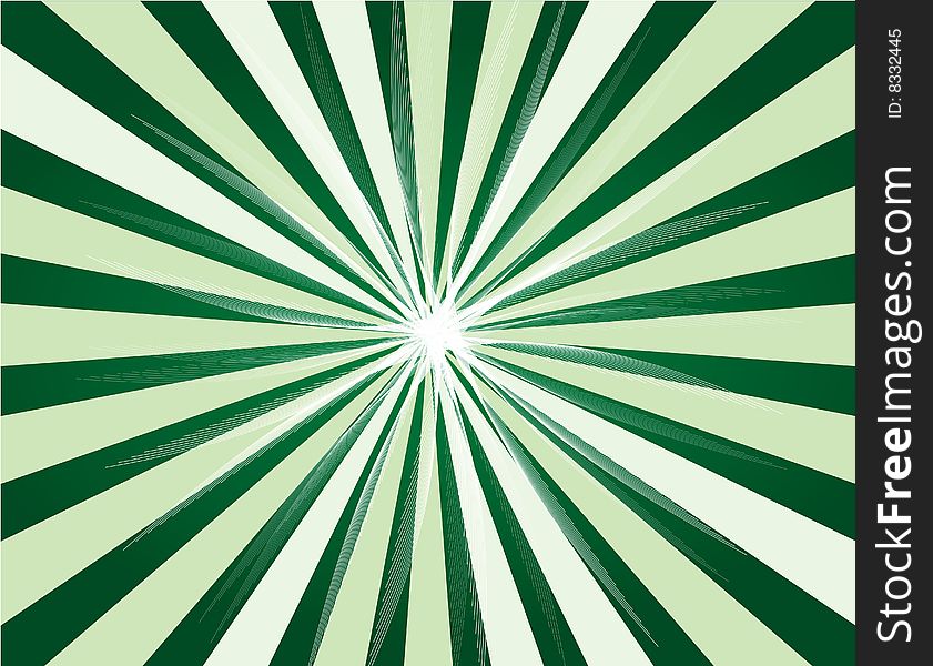 Illustration of green sunburst background