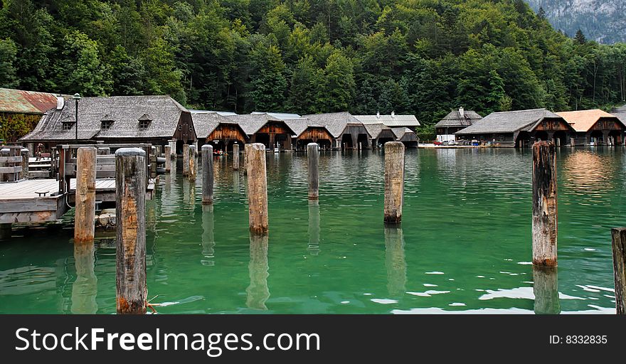 Alpine Koenigssee lake in Germany