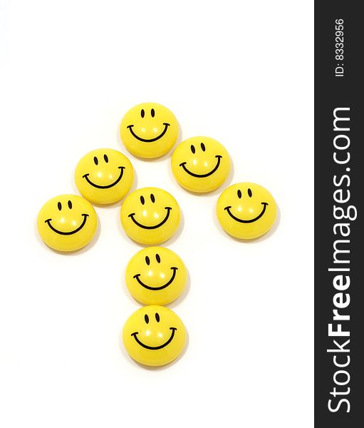 Image of the symbol of the boom made of yellow smileys