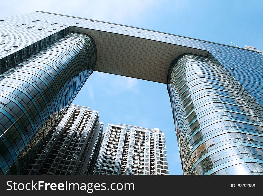 Modern office building with bule sky