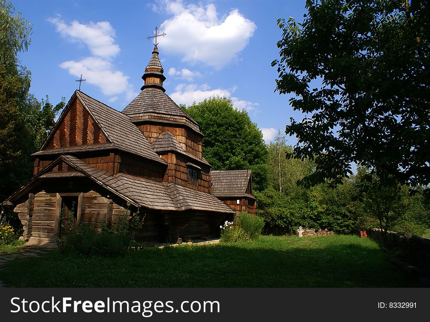Age-old, orthodox church of the Ukrainian village. Age-old, orthodox church of the Ukrainian village