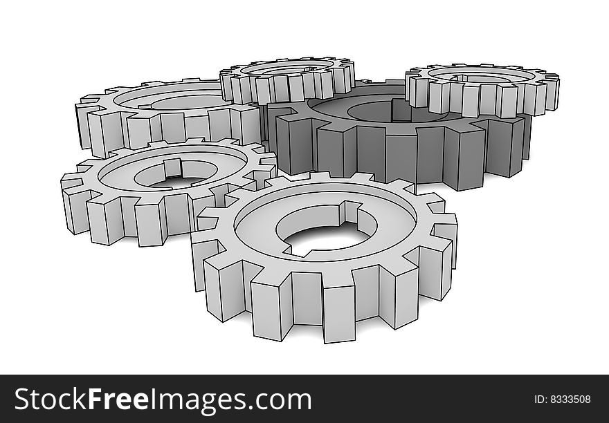 Cogwheels - business network (isolated illustration)