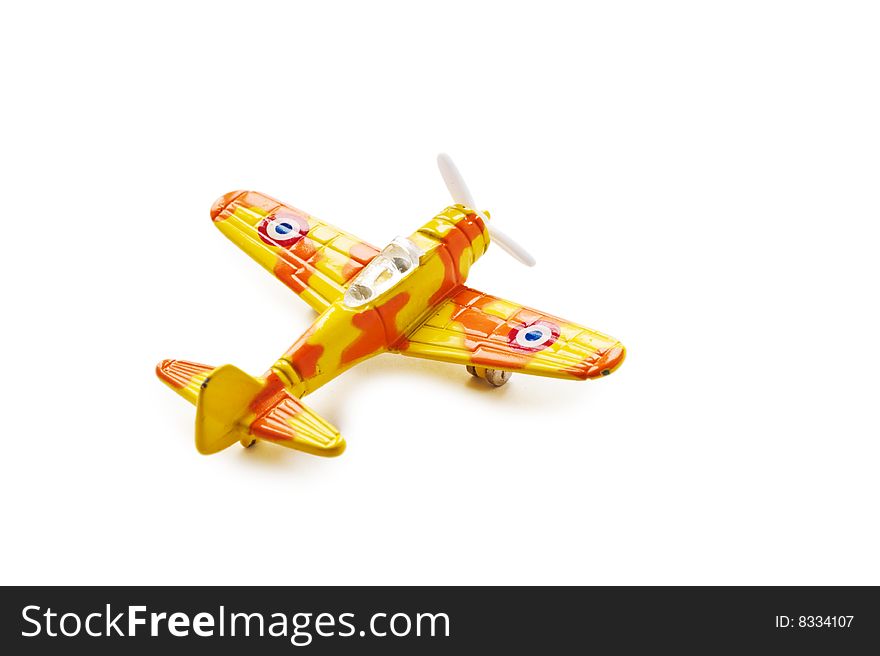 Model of the military plane. A photo on a white background.