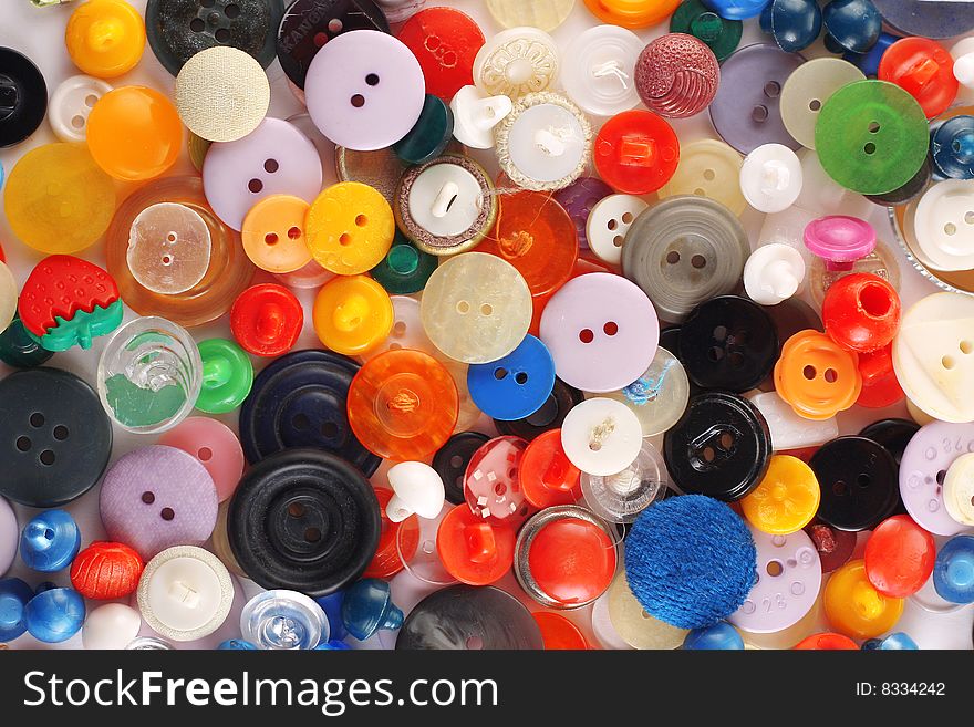 Big heap of colored buttons