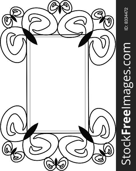 Rectangular frame with curls and swirls. Rectangular frame with curls and swirls