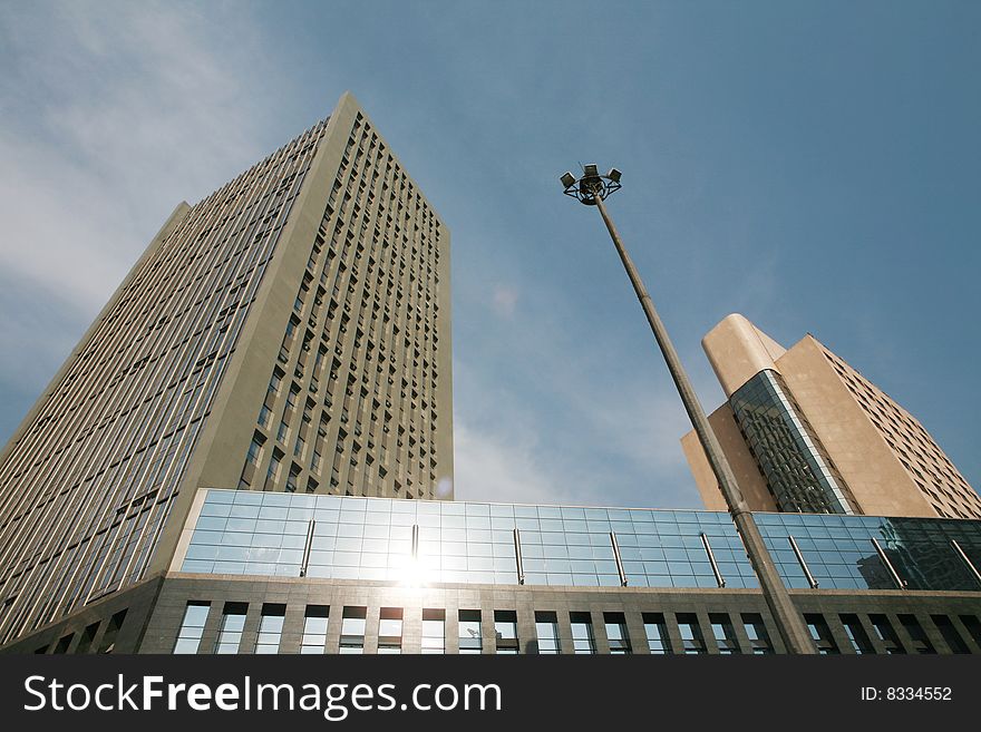 Modern office building with bule sky