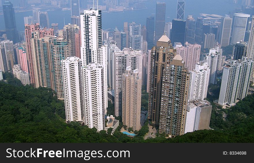 Hong Kong city new district birdeye view